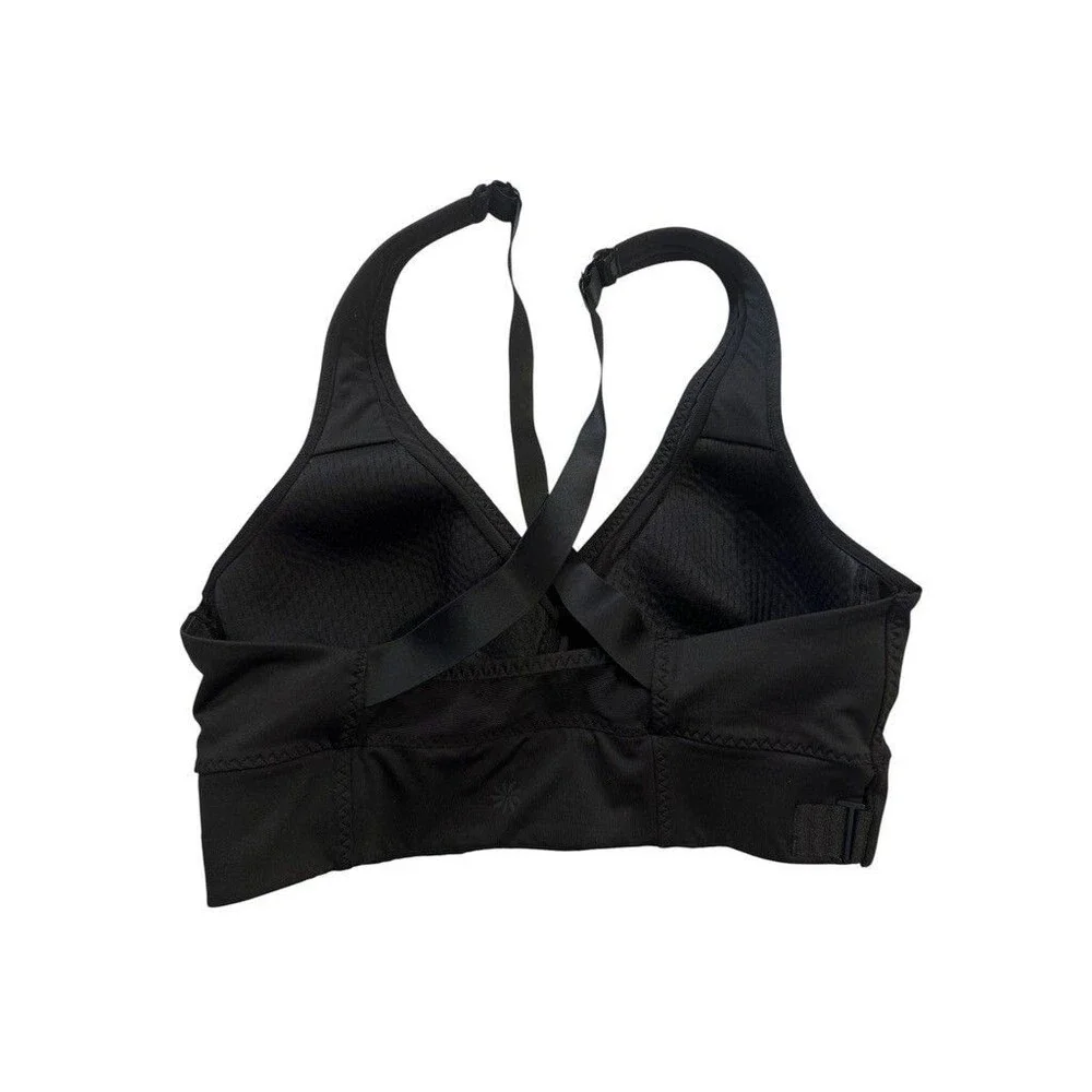 ATHLETA Women's SMALL Crisscross Full Coverage Wireless Sports Bra Black